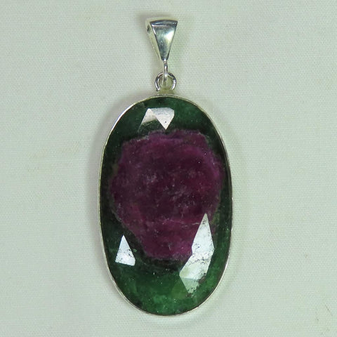 Ruby in Zoisite Sterling Silver Pendant Jewelry