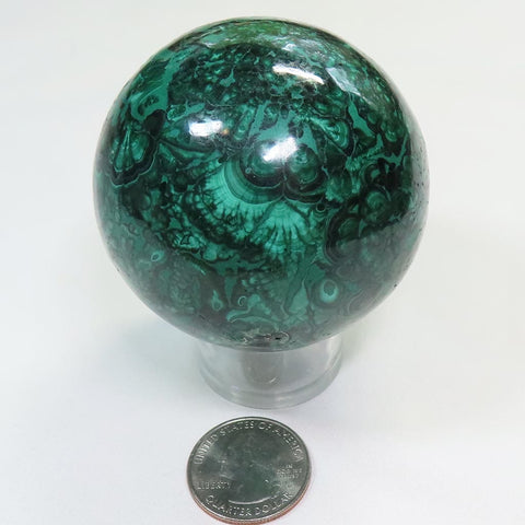 Polished Malachite Sphere Ball from the Democratic Republic of Congo
