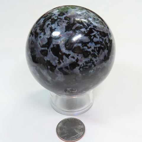 Polished Indigo Gabbro Sphere Ball from Madagascar