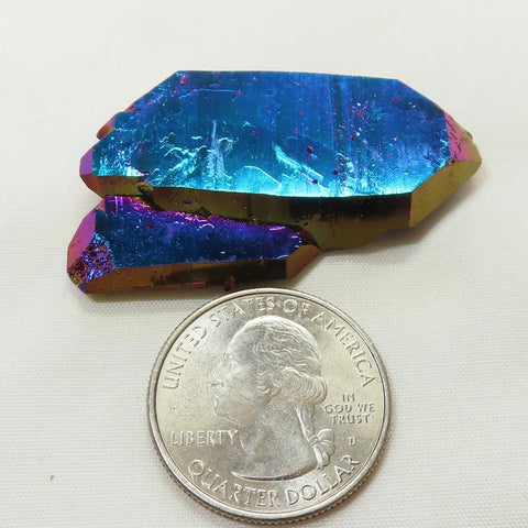 Rainbow or Flame Aura Quartz Crystal Tabby DT/ET Point from Arkansas