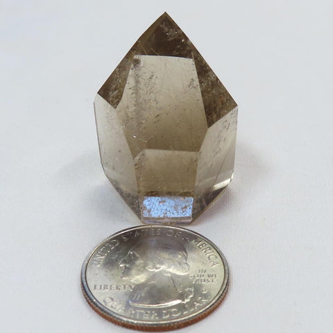 Brazilian Polished Smoky Quartz Crystal Point with Rutile & Time-Link