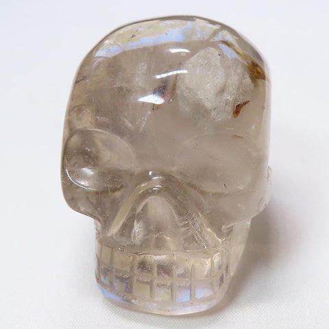 Carved Smoky Quartz Crystal Skull with Included Rock & Iron Oxide