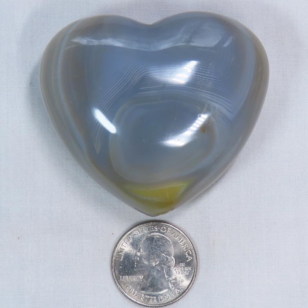 Polished Banded Agate Heart from Madagascar
