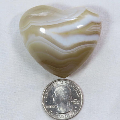 Polished Banded Agate Heart from Madagascar