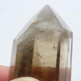 Polished Smoky Quartz Crystal Phantom Point from Brazil with Rutile