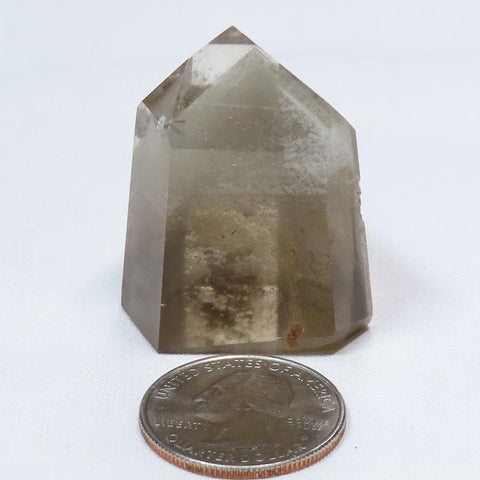 Polished Smoky Quartz Crystal Phantom Point from Brazil with Chlorite