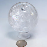 Polished Quartz Crystal Sphere Ball from Brazil with Rainbows