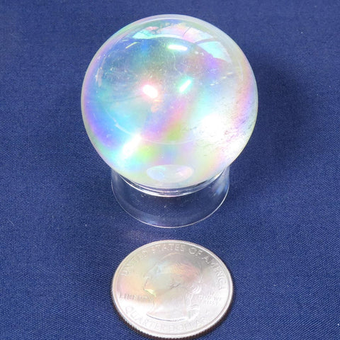 Opal or Angel Aura Polished Quartz Crystal Sphere from Brazil