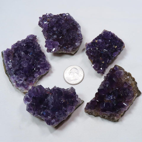 5 Amethyst Clusters from Uruguay