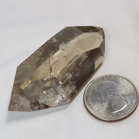 Polished Smoky Quartz Crystal Double Terminated Point from Brazil