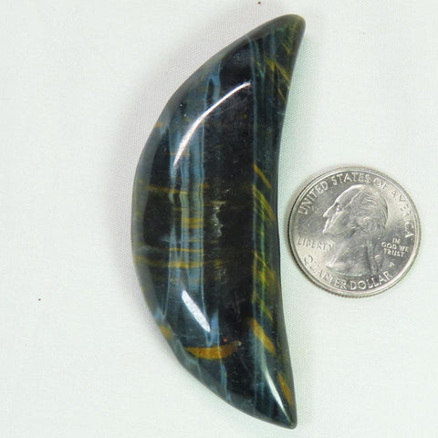 Polished Blue Tiger Eye Moon from South Africa