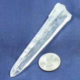 Laser Wand Quartz Crystal Tabby Point with Etched Sides from Brazil