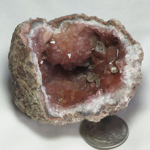 Pink Amethyst Geode with Calcite from Patagonia, Argentina