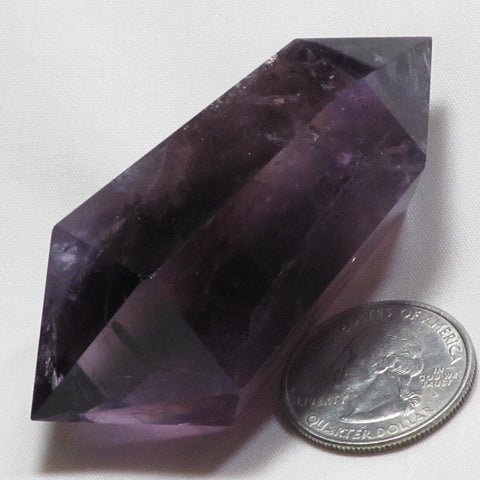 Polished Amethyst Double Terminated Generator Point with Rainbows