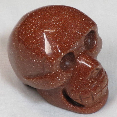 Carved Goldstone Skull