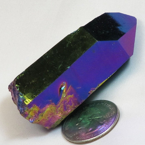 Rainbow Aura Quartz Crystal Point