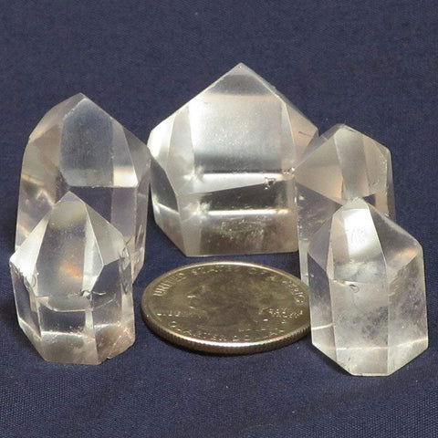 5 Polished Clear Quartz Points from Brazil