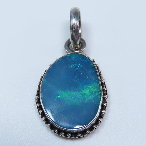 Boulder Opal from Australia Sterling Silver Pendant Jewelry