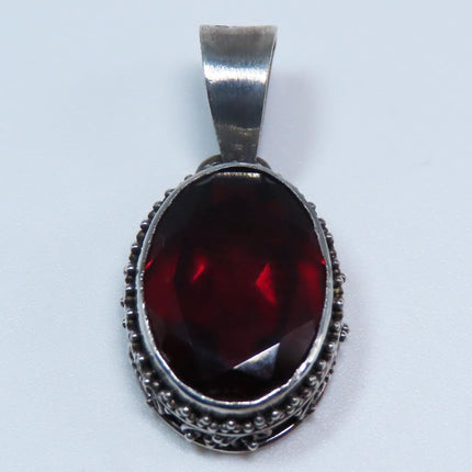 Faceted Garnet from Sri Lanka Sterling Silver Pendant Jewelry