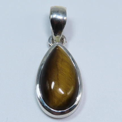 Golden Tiger Eye from Central Africa Sterling Silver Pendant Jewelry