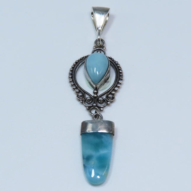Larimar from Dominican Republic Sterling Silver Pendant Jewelry