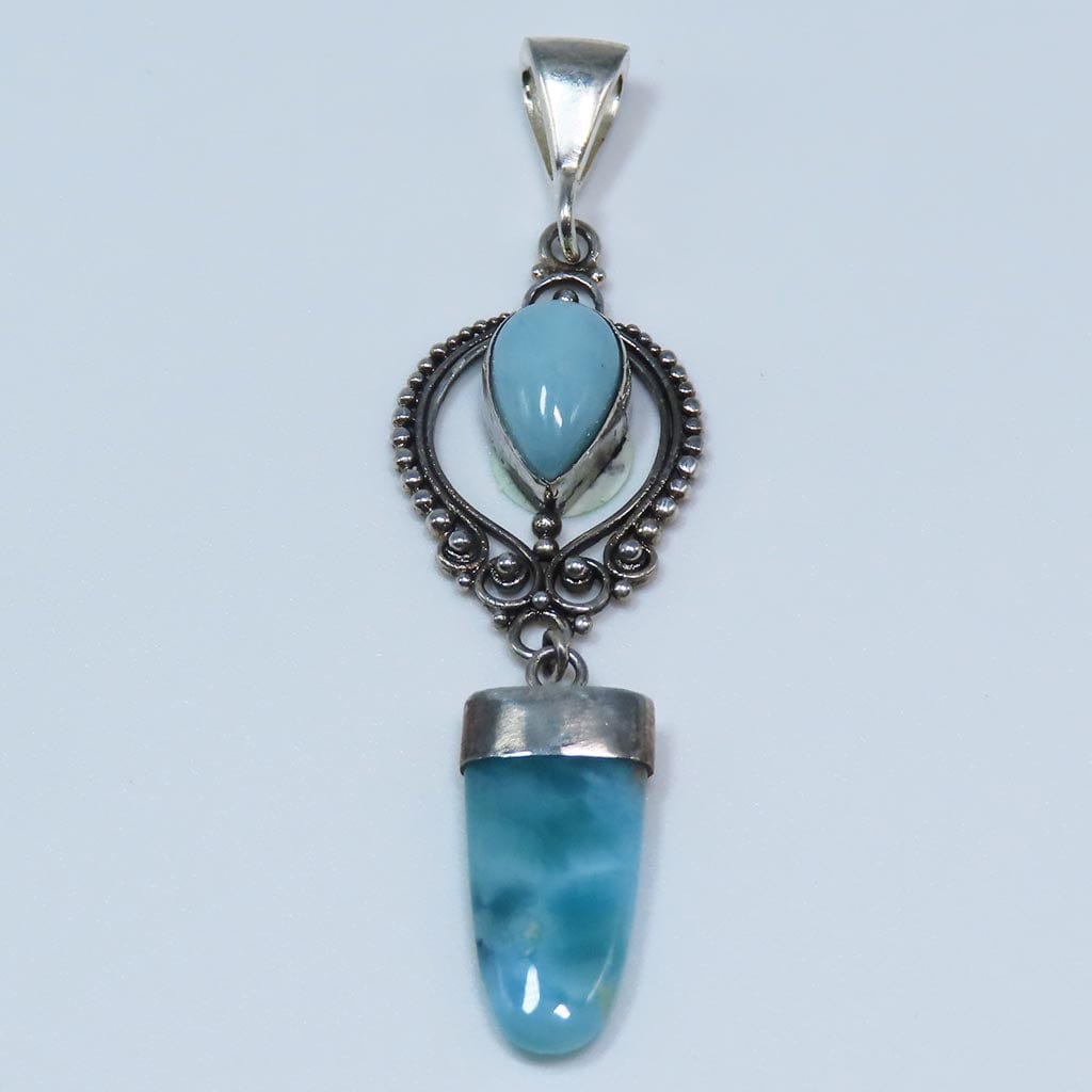 Larimar from Dominican Republic Sterling Silver Pendant Jewelry