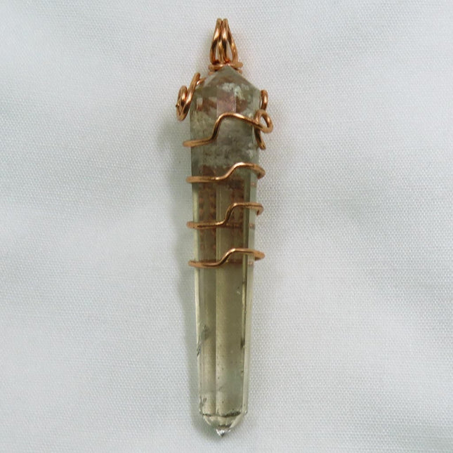 Polished Vogel Smoky Quartz Generator DT Wire Wrapped Pendant Jewelry