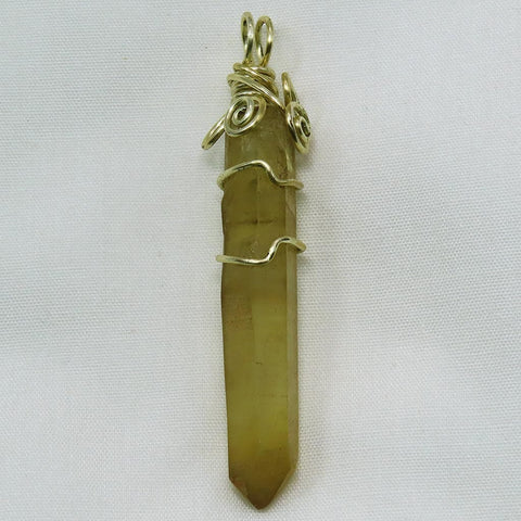 Rare Natural Citrine Point from Zambia Wire Wrapped Pendant Jewelry