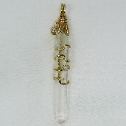 Arkansas Quartz Crystal DT Wire Wrapped Pendant Jewelry