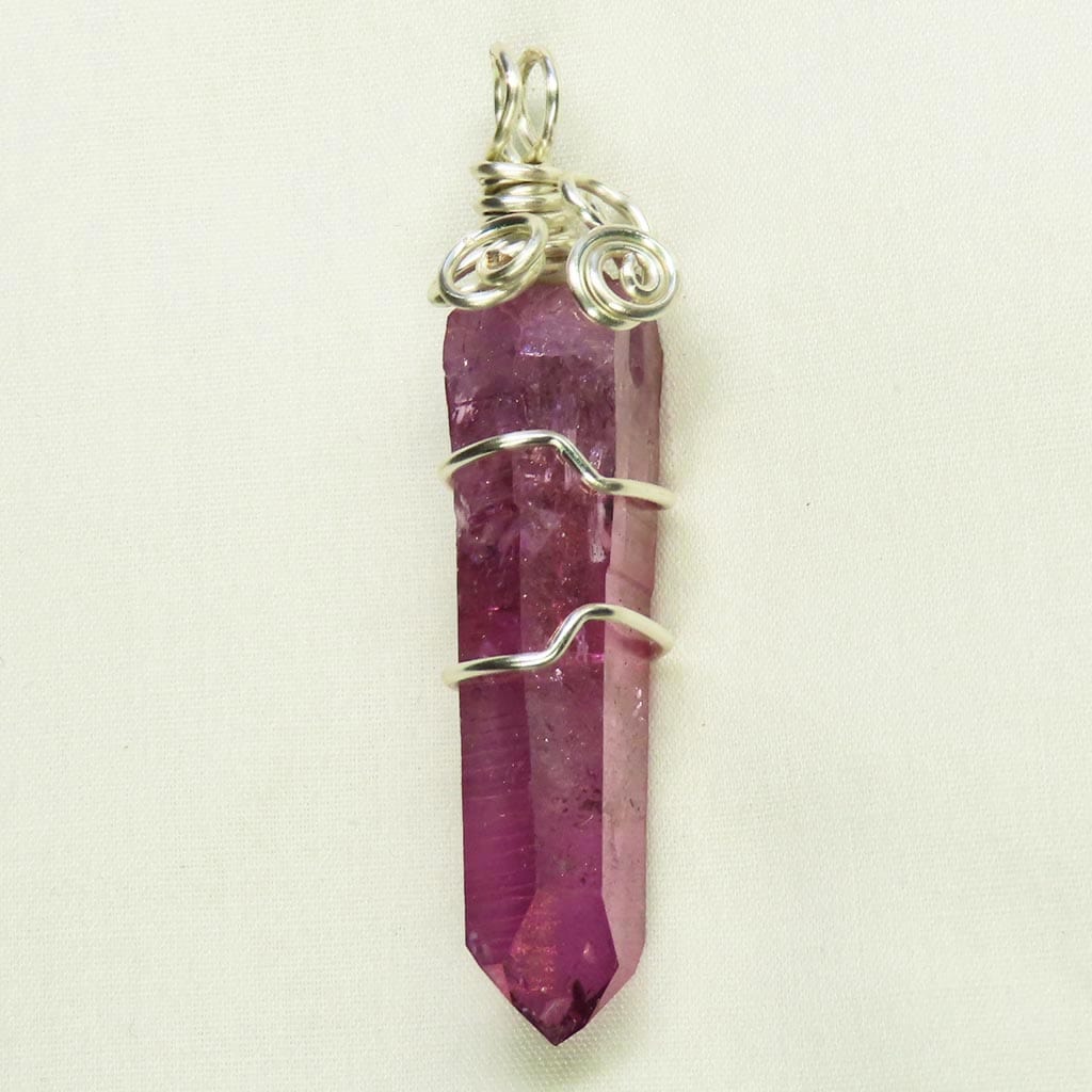 Purple Mist Aura Wire Wrapped Pendant Jewelry