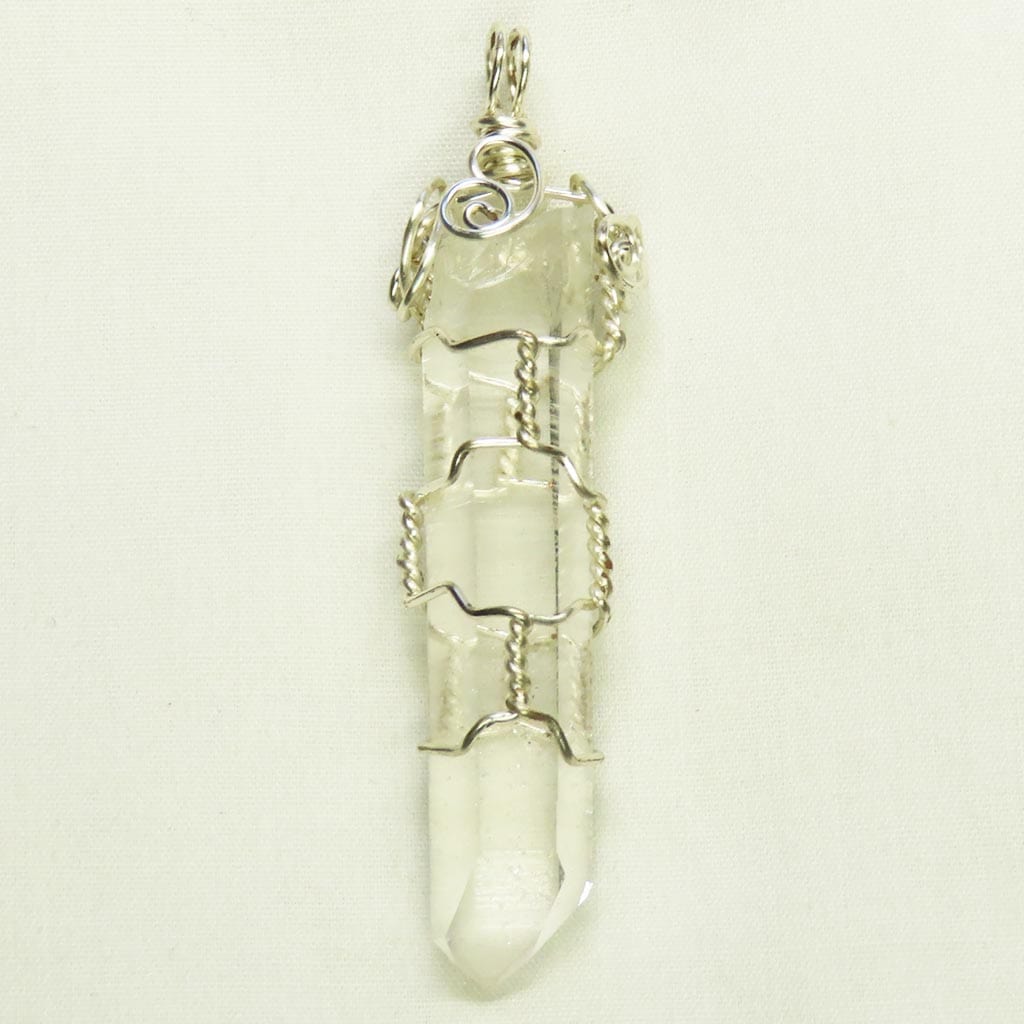 Quartz Crystal Wire Wrapped Pendant Jewelry