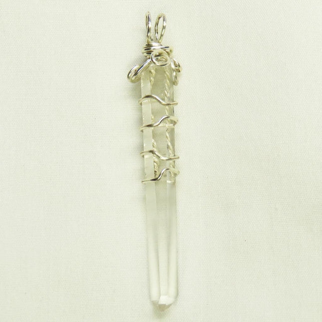 Quartz Crystal Wire Wrapped Pendant Jewelry