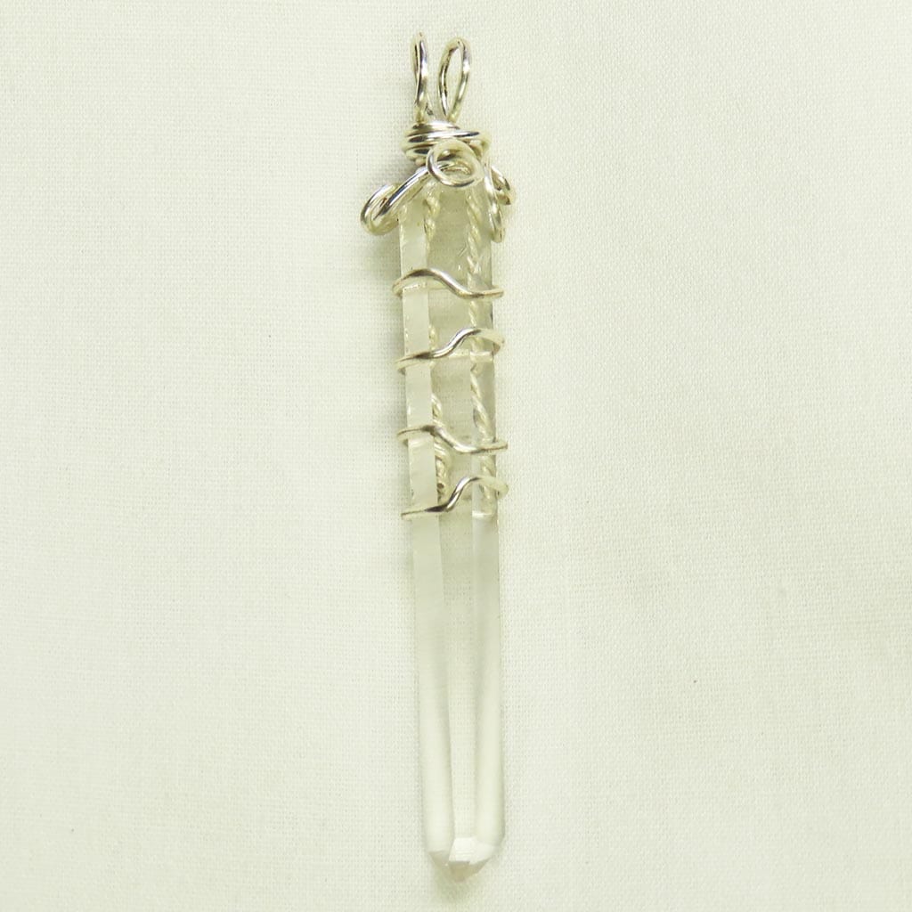 Quartz Crystal Wire Wrapped Pendant Jewelry