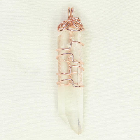 Quartz Crystal Wire Wrapped Pendant Jewelry