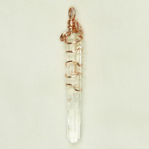 Vogel Generator DT Quartz Crystal Wire Wrapped Pendant Jewelry