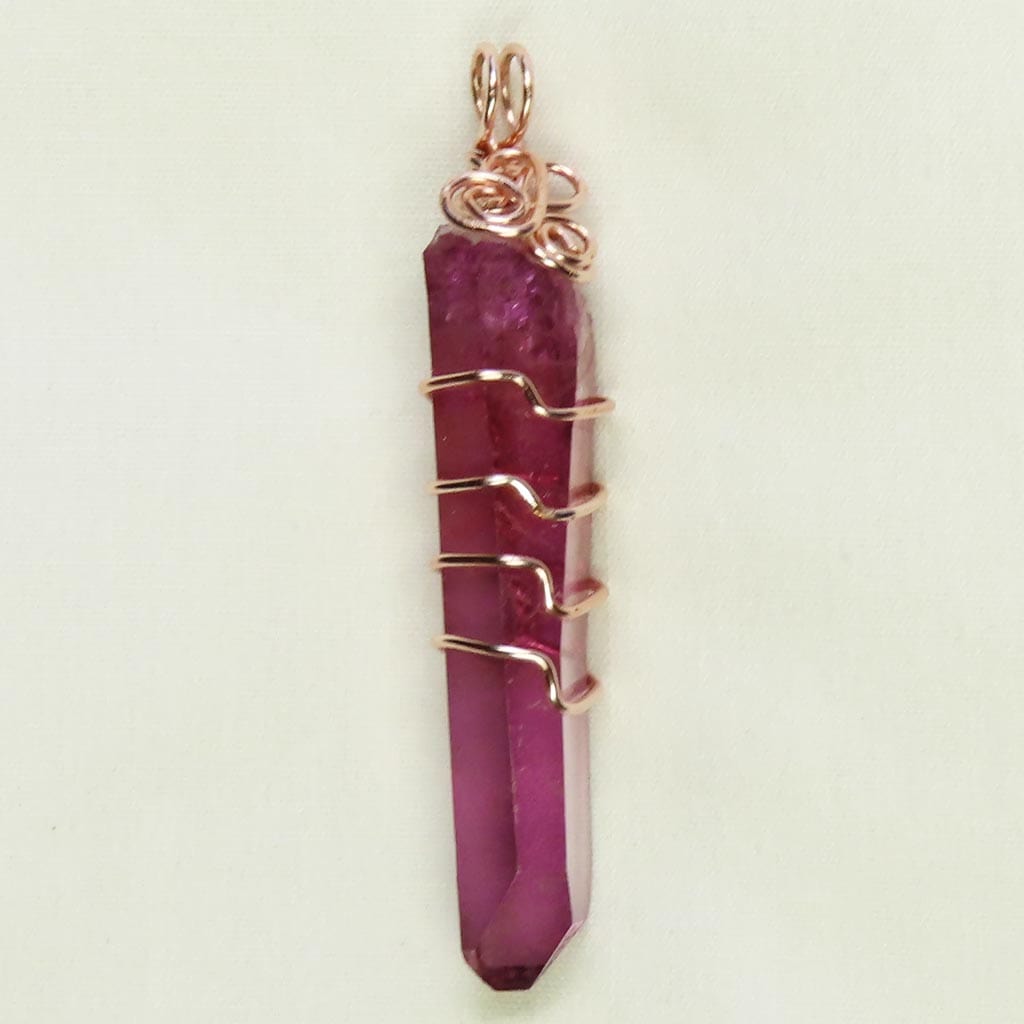 Purple Mist Aura Wire Wrapped Pendant Jewelry