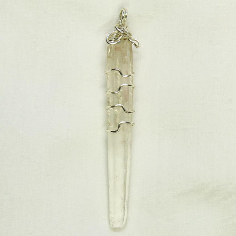 Lemurian Seed Quartz Crystal Wire Wrapped Pendant Jewelry