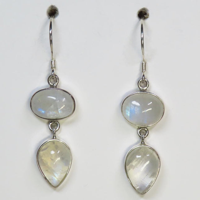 Rainbow Moonstone Sterling Silver Earrings Jewelry