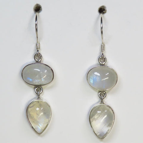 Rainbow Moonstone Sterling Silver Earrings Jewelry