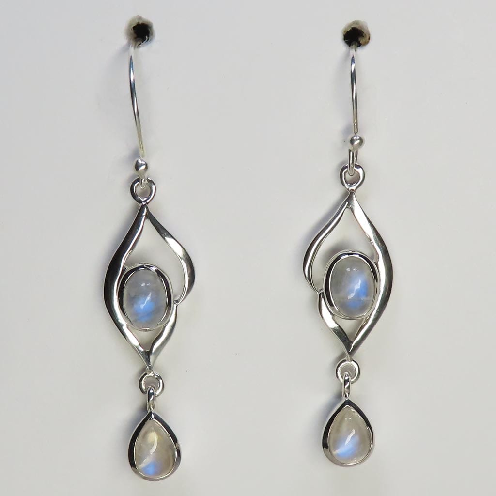 Rainbow Moonstone Sterling Silver Earrings Jewelry