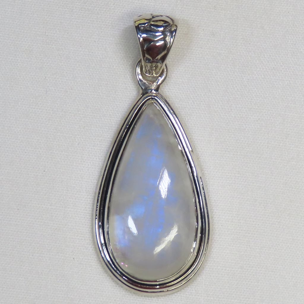 Rainbow Moonstone from India Sterling Silver Pendant Jewelry