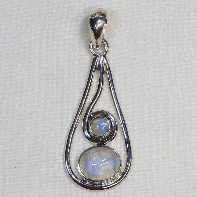Rainbow Moonstone from India Sterling Silver Pendant Jewelry