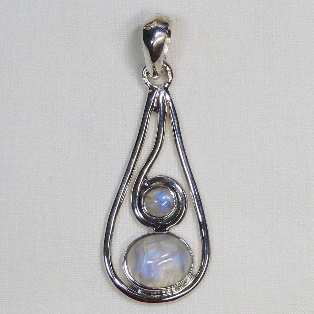 Rainbow Moonstone from India Sterling Silver Pendant Jewelry