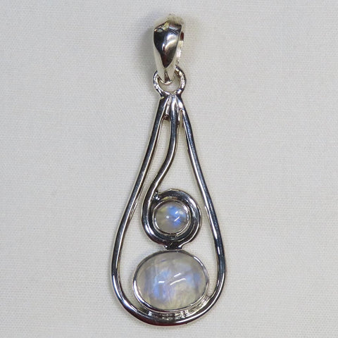 Rainbow Moonstone from India Sterling Silver Pendant Jewelry