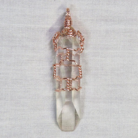 Quartz Crystal Point from Arkansas Wire Wrapped Pendant Jewelry