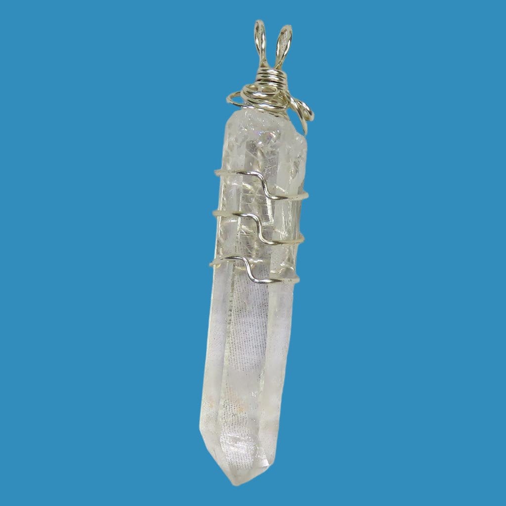 Quartz Crysta lPoint from Arkansas Wire Wrapped Pendant Jewelry