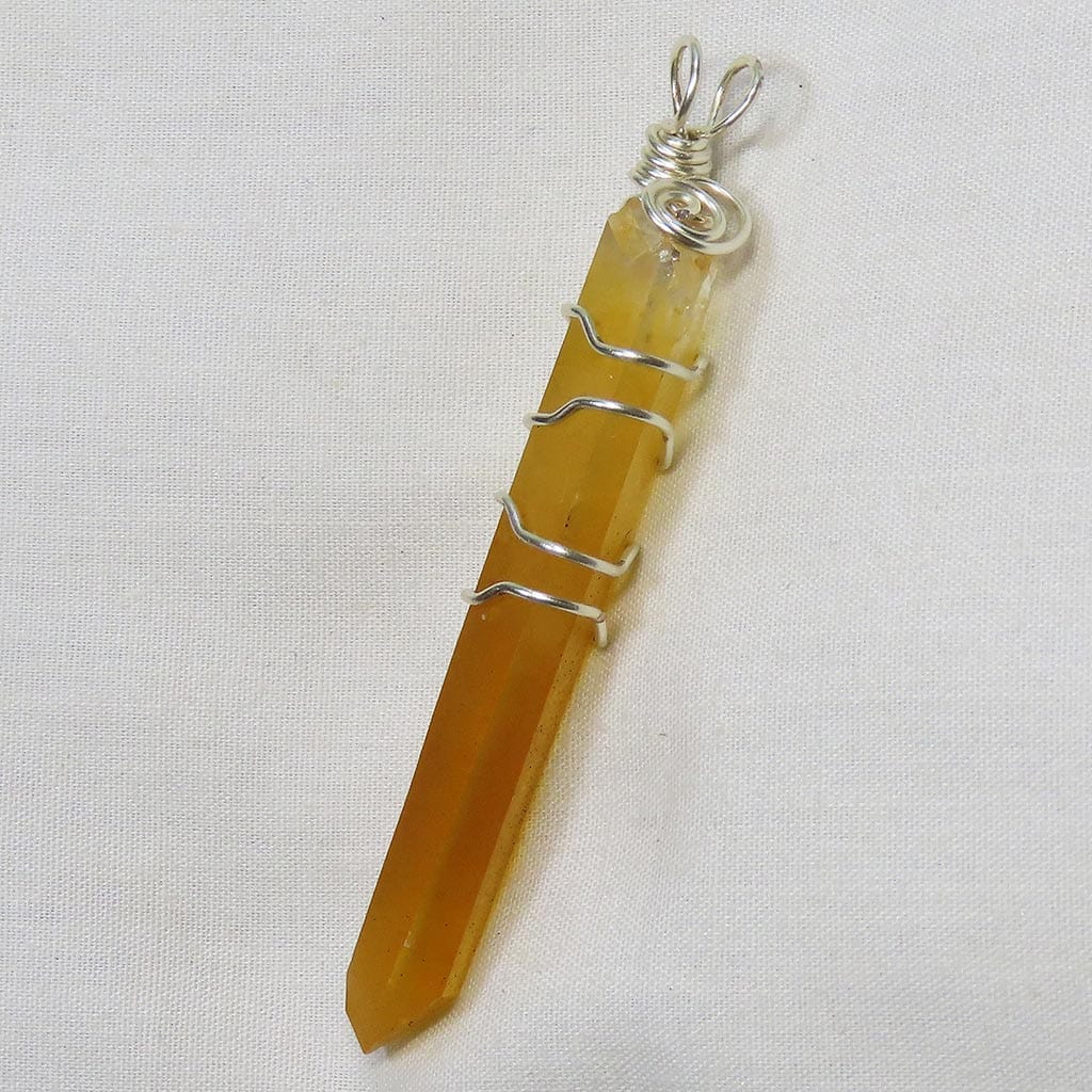 Uncleaned Quartz Crystal Wire Wrapped Pendant Jewelry