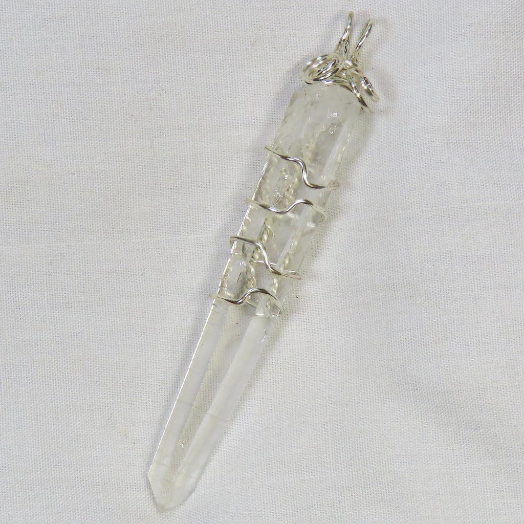 Quartz Crystal Wire Wrapped Pendant Jewelry