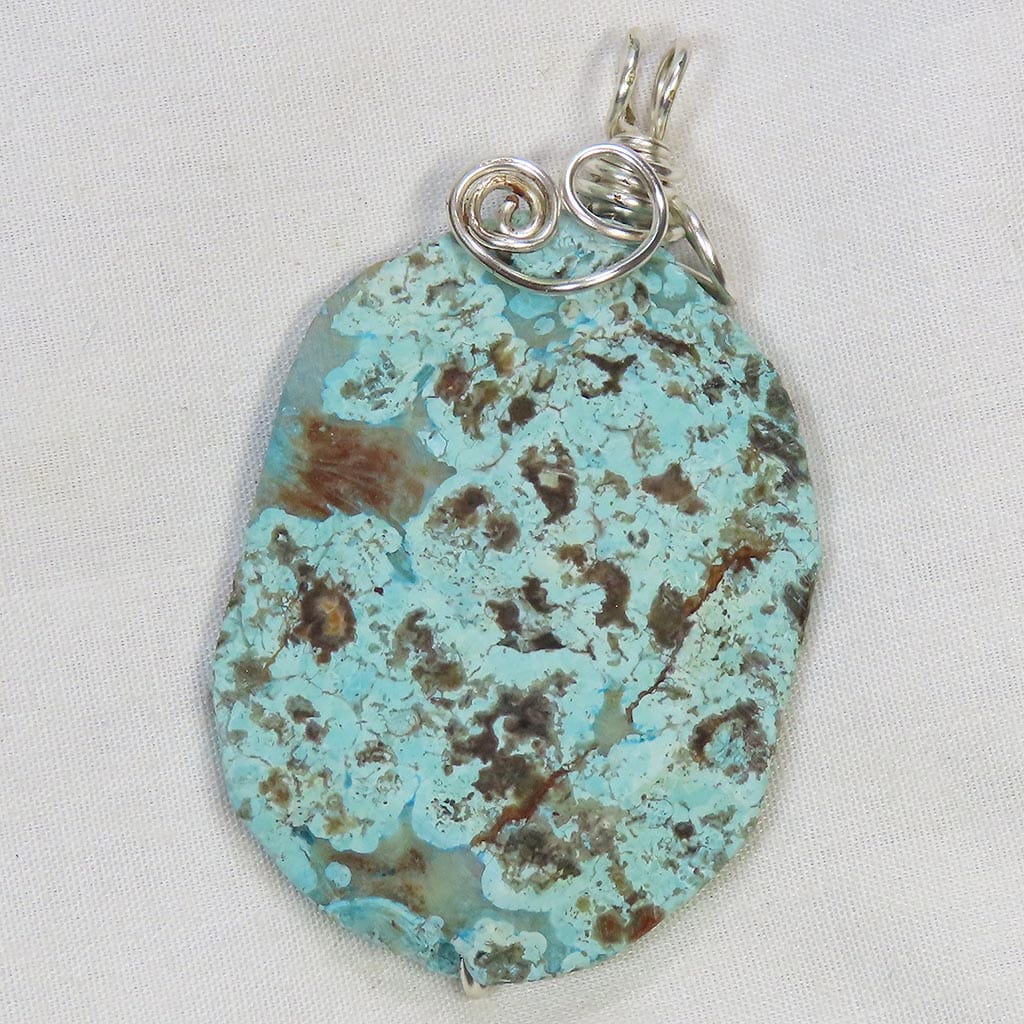 Turquoise from Africa Wire Wrapped Pendant Jewelry