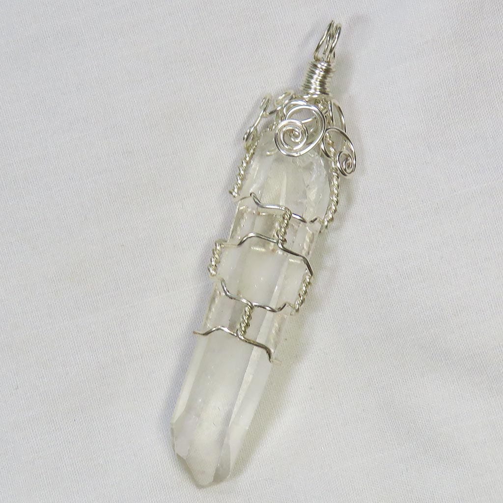 Quartz Crystal w/ Time-Link Activation Wire Wrapped Pendant Jewelry